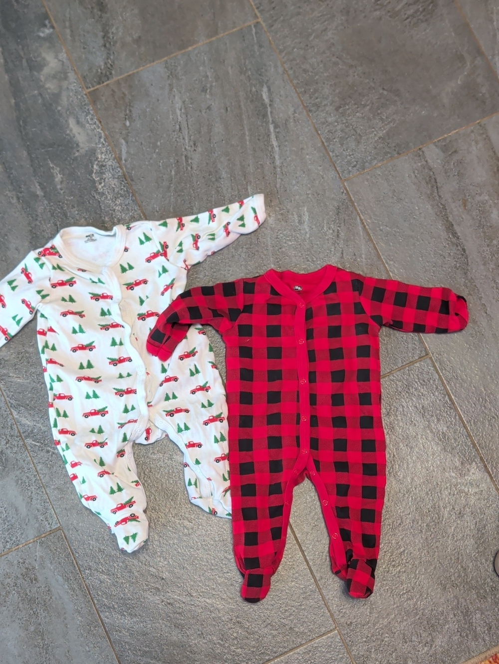 Red & Black Buffalo Plaid Baby Footed One-Piece - Cozy Holiday Sleepwear